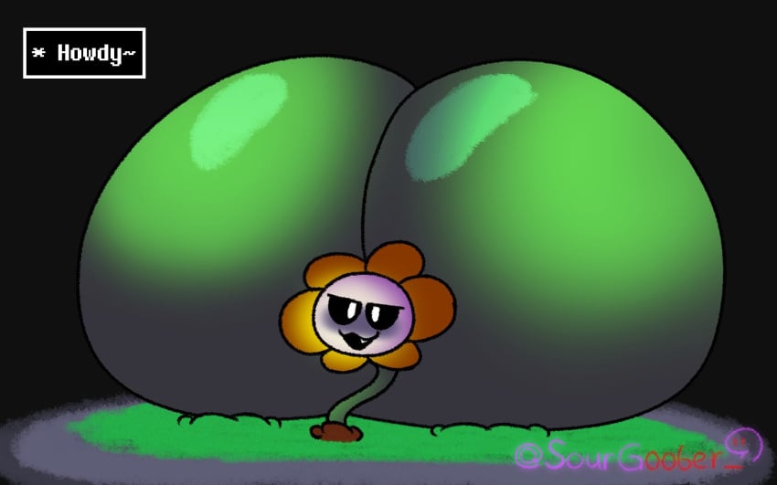 ass_built_separately big_ass bubble_butt flowey_the_flower flowey_with_nothing_else_but_a_massive_ass huge_ass hyper_ass lewdyoshyboy tagme thick_thighs undertale wide_hips