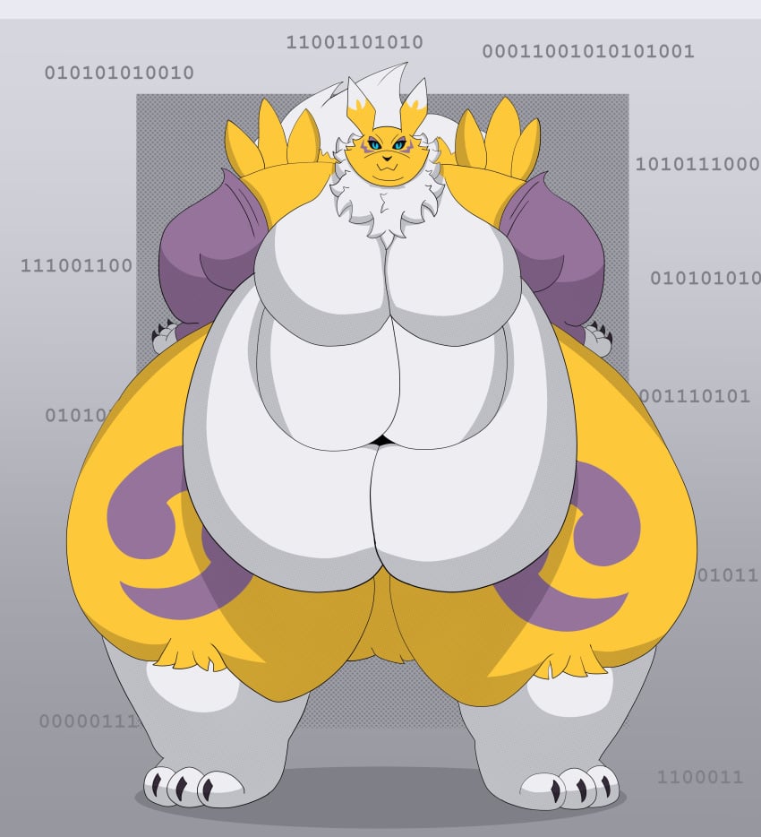 bbw big_breasts breasts cleavage digimon digimon_(species) female furry huge_breasts overweight renamon thehogbog thick_thighs wide_hips