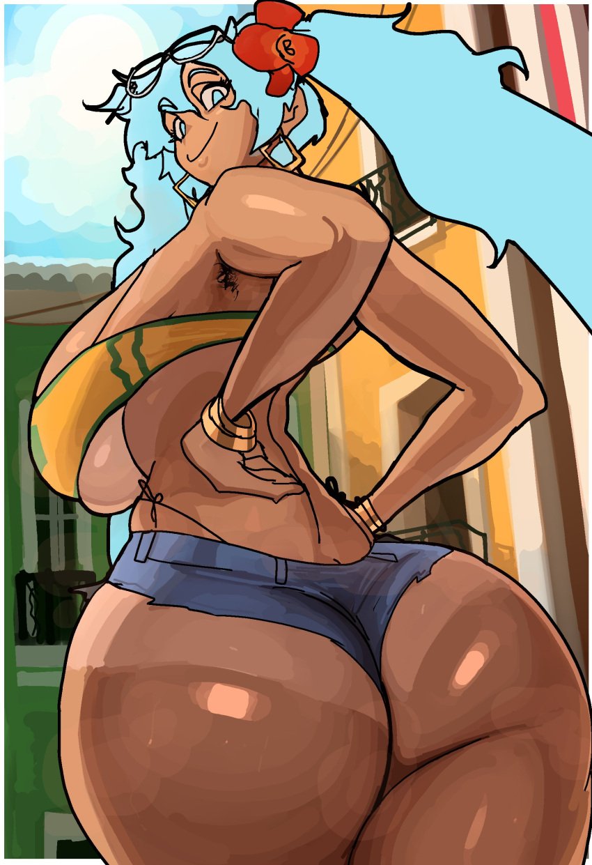 1girls armpit_hair ass big_ass big_breasts big_thighs brazil brazilian brazilian_female brazilian_miku breasts bubble_butt butt cyan_eyes cyan_hair daisy_dukes dat_ass dolecat dumptruck_ass female female_only gigantic_ass gigantic_breasts gigantic_thighs hatsune_miku huge_ass huge_breasts huge_thighs latin_american_hatsune_miku_(meme) long_hair looking_at_viewer shiny_skin shorts solo sweat tagme tan tan_body thick_hips thick_thighs thighs thighs_together thong twintails vocaloid