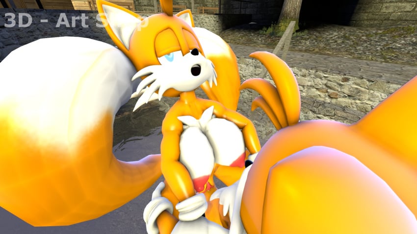 2016 3d anthro areola big_breasts breasts burstingseas canine dual_persona duo erect_nipples erection female fox furry huge_breasts male mammal nipples penetration penis pussy rule_63 selfcest sex sonic_(series) spiderman123 tails tailsko vaginal_penetration