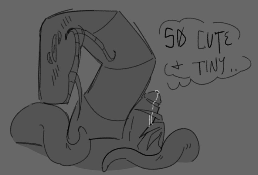 blush blushing forsaken_(roblox) gray_background grey_background hand_on_penis handjob holding_penis looking_at_viewer multi_eye no_color nosoidum penis roblox roblox_game solo spectre_(forsaken) tagme tentacle tentacles text text_bubble