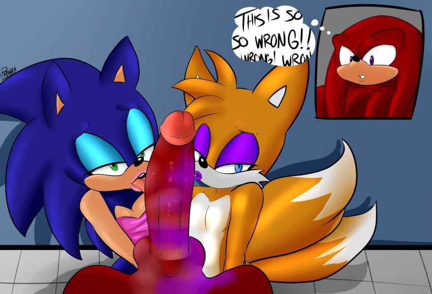 3boys androgynous anthro balls canine denial echidna eyeshadow femboy feminine_male fox furry gay_denial girly group hedgehog knuckles_the_echidna lipstick lipstick_on_balls lipstick_on_penis lipstick_ring makeup male male_only mammal miles_prower monotreme oral penis pranky sex sonic_(series) sonic_the_hedgehog tails team_sonic thong trap wide_hips yaoi