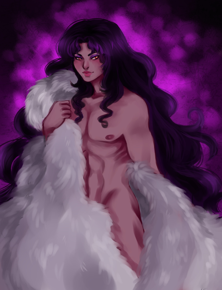 1boy blanket fur inuyasha male male_only midimidna naraku nude solo