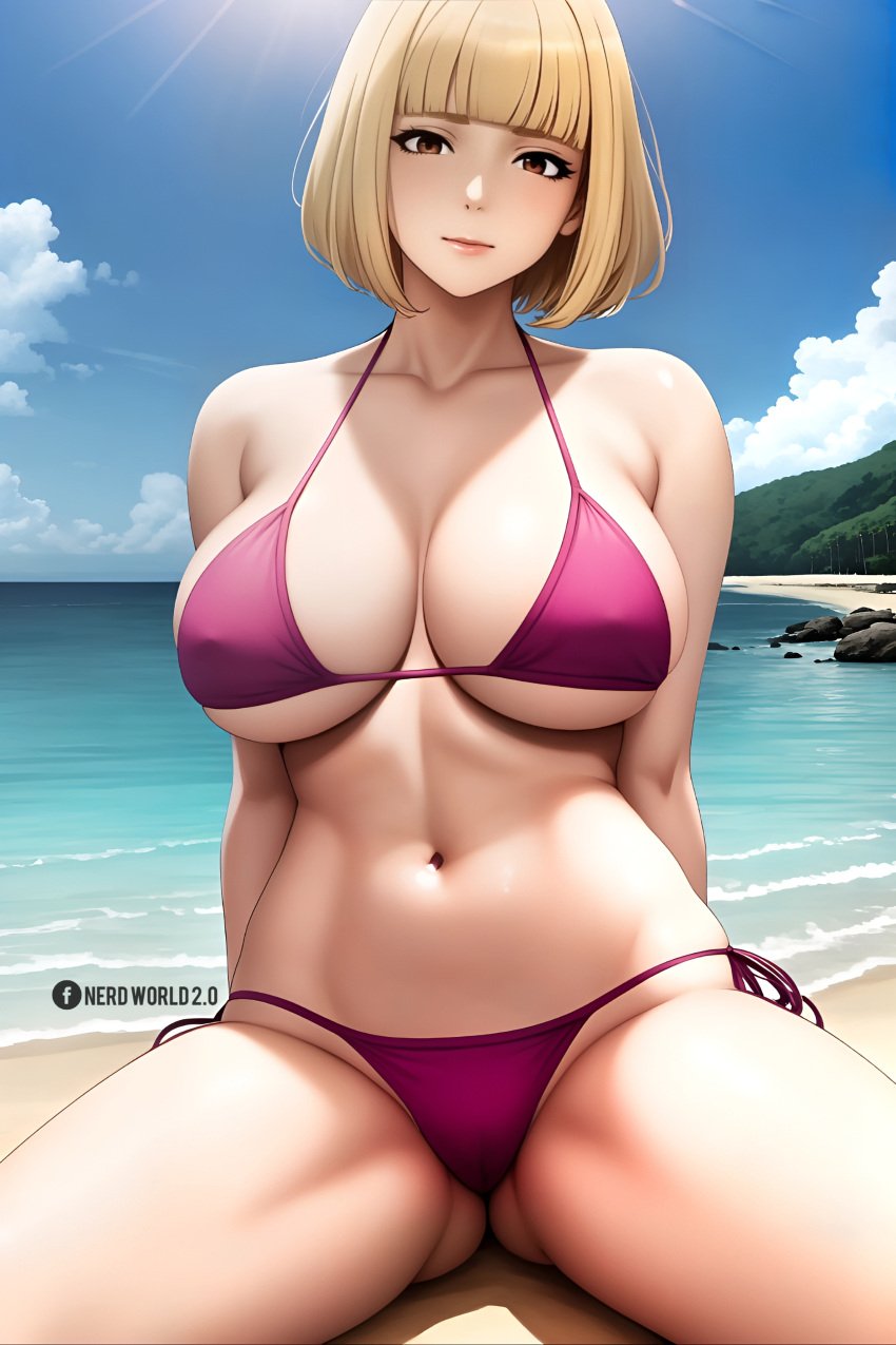 ai_generated big_breasts bikini midorikawa_hana prison_school sexy sexy_female waifu