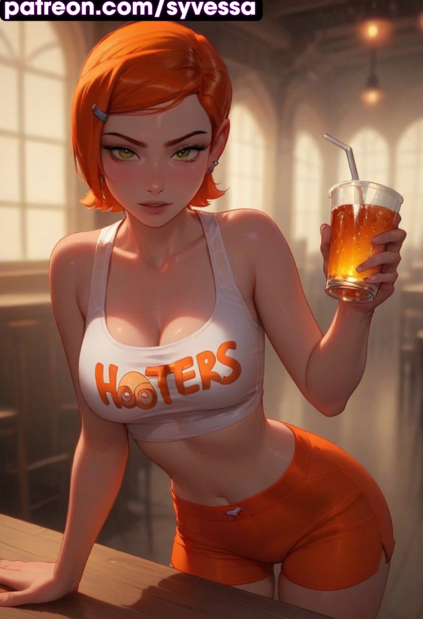 ai_generated ben_10 big_ass big_breasts gwen_tennyson gwen_tennyson_(classic) hooters ryuuziken01