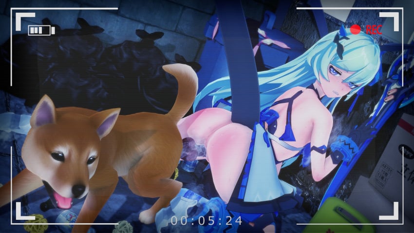 blue_hair canine canine doggy_style forced honkai_(series) honkai_impact_3rd liliya_olenyeva petite tail teenager zoophilia