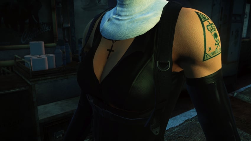 3d _habit bodysuit breasts edit female hitman hitman_absolution io-interactive jennifer_anne_paxton latex latex_nun nun nun_outfit screenshot screenshot_edit the_saints_(hitman_absolution) video_games