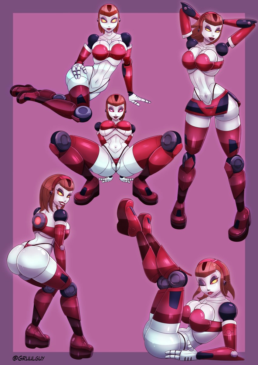 1girls android big_ass big_breasts bikini clothed clothed_female courtney_gears gruulguy heel_boots makeup miniskirt ratchet_and_clank robot robot_girl robot_joints thong