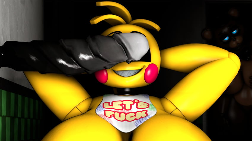 1girls 3d 3d_background 3d_model chica_(fnaf) fnaf furry hentai naked_female toy_chica_(fnaf) wydome