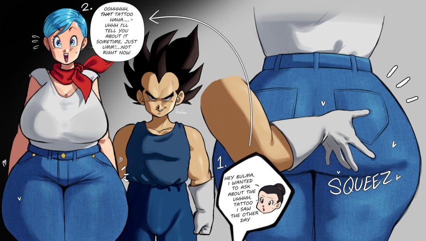 1boy ass bulma_briefs chichi dragon_ball dragon_ball_z female isxues male tagme twitter_link vegeta