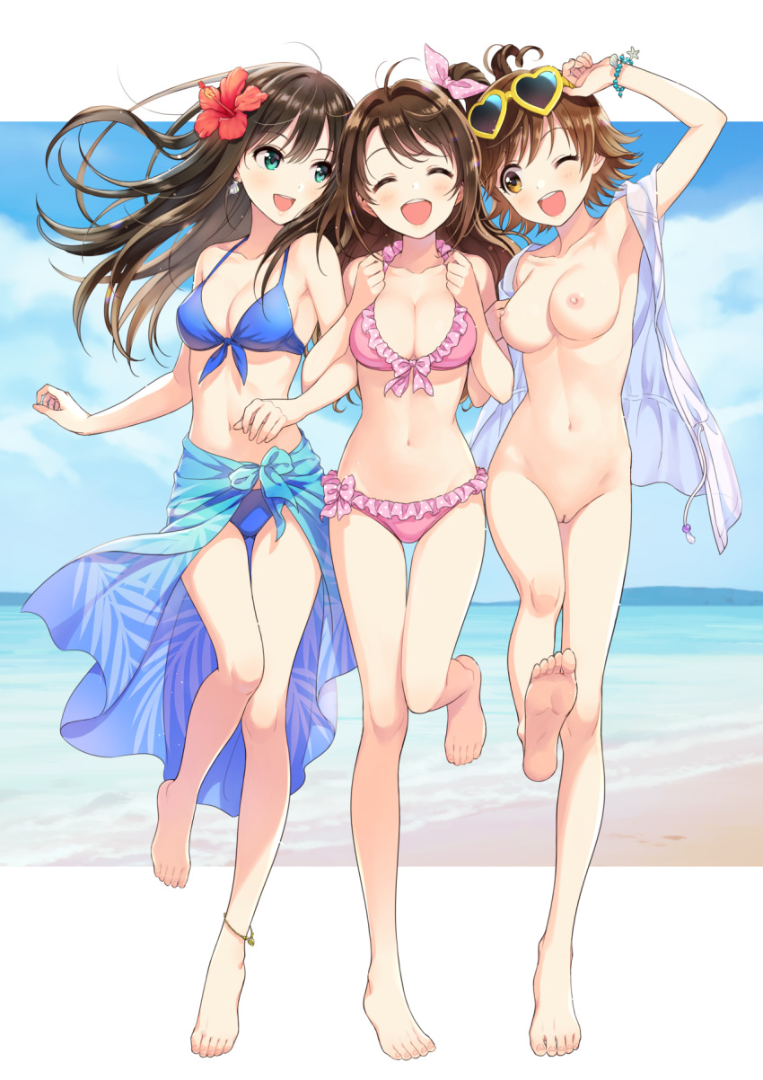 breasts hi_res honda_mio idolmaster naked nipples open_mouth photoshop pussy shibuya_rin shimamura_uzuki tagme the_idolm@ster the_idolm@ster_cinderella_girls uncensored