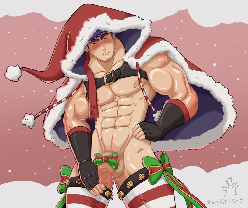 balls bara big_penis christmas fire_emblem flaccid ike_(fire_emblem) male male_only muscles muscular nintendo penis solo solo_male wolfshirtart