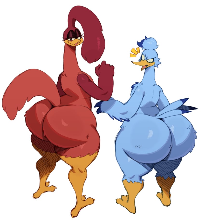 1boy 1girl anthro ass ass_focus banjo-kazooie big_ass big_thighs color_swap female kazooie looney_tunes rareware road_runner_(looney_tunes) source_request sssonic2 tail tails thick_ass warner_bros warner_brothers