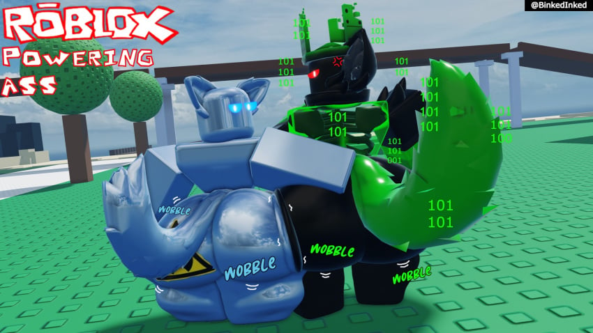 1x1x1x1 2boys 3d ass big_ass big_butt binkedinked crossroads_(roblox) duo_focus furry gay hand_on_butt roblox robloxian tagme