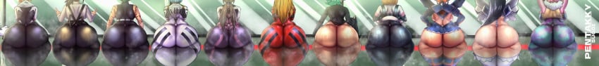 11girls 6+girls artist_name ashido_mina ass ass_comparison ass_focus ass_parade ass_row asuka_langley_sohryu ayanami_rei big_ass chainsaw_man crossover female female_only gainax gwen_stacy higashiyama_kobeni huge_ass jujutsu_kaisen kill_la_kill kiryuuin_satsuki kobeni_higashiyama lineup mari_illustrious_makinami marvel marvel_comics matoi_ryuuko mina_ashido miniskirt multiple_girls my_hero_academia neon_genesis_evangelion ochako_uraraka one-punch_man pawg penpen_(artist) pink_hair pinky_(mha) plugsuit rei_ayanami shonen_jump shueisha spider-gwen tagme take_your_pick tatsumaki tight_clothing trigger_(company) twitter_link weekly_shonen_jump weekly_shounen_jump zenin_maki