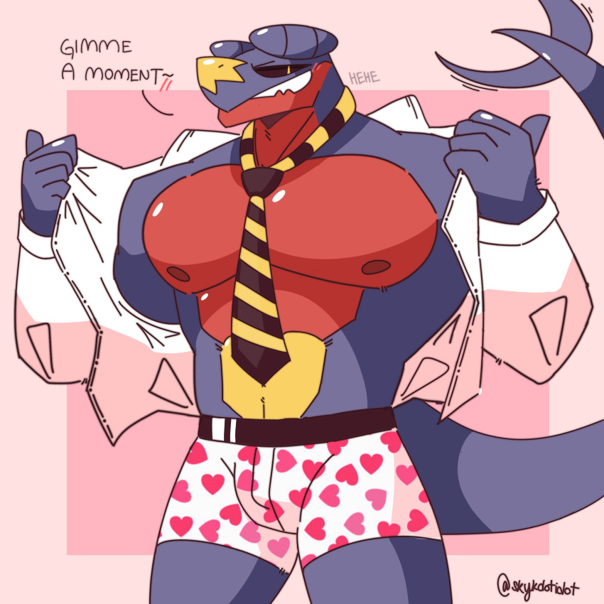 garchomp male muscular pokemon skykdotidot solo solo_male