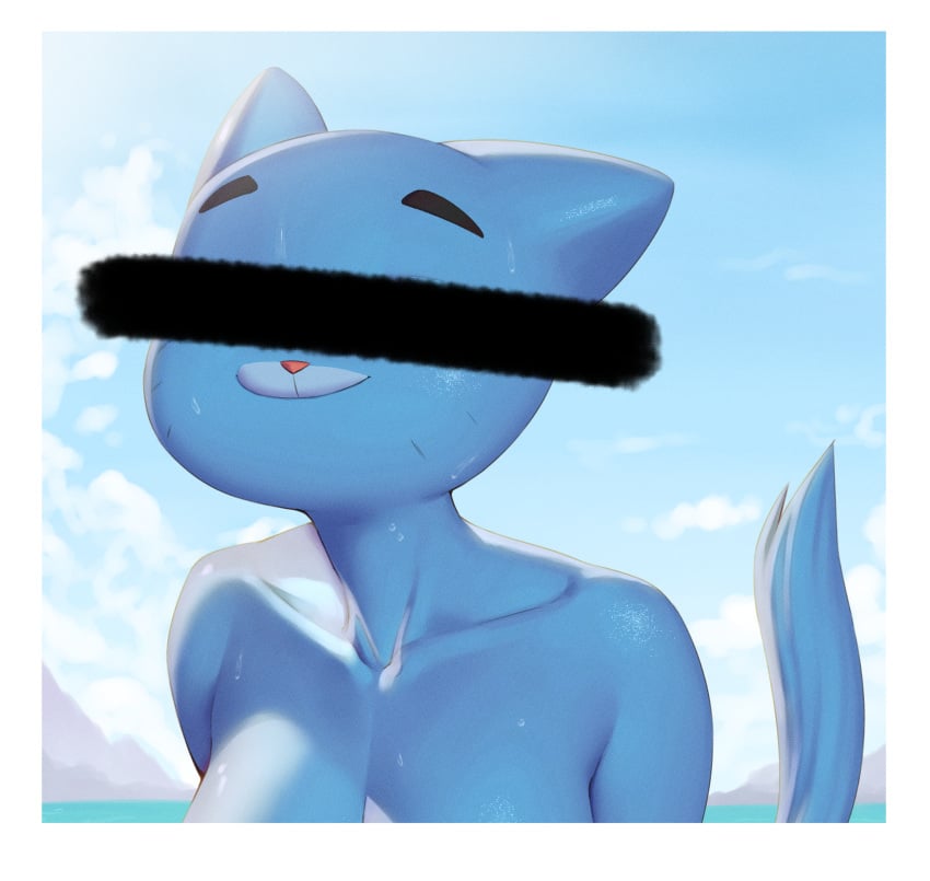 anthro anthro_female anthro_only blue_body blue_fur cartoon_network color colored eyes_crossed female female_only furry furry_female furry_only milf nicole_watterson pakwan008 sky solo solo_anthro solo_female the_amazing_world_of_gumball