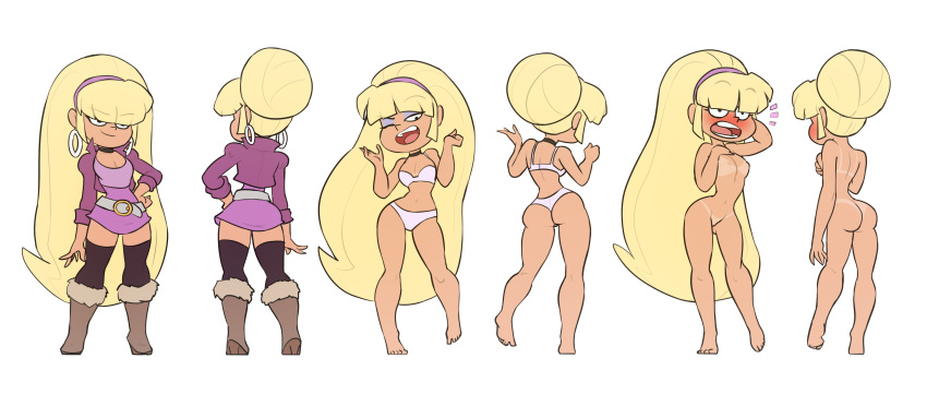 1girls 2016 ass big_hair bigdad boots bouffant bra breasts character_sheet disney disney_channel disney_xd embarrassed female female_only gravity_falls model_sheet nipples nude pacifica_northwest panties smooth_skin solo solo_female tan_lines thong very_long_hair waist_belt