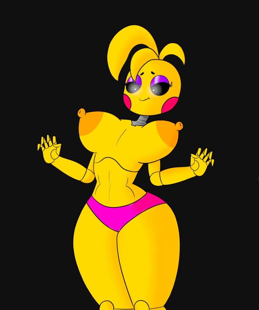 anthro bird breast_expansion breasts chicken female five_nights_at_freddy's five_nights_at_freddy's_2 furry large_breasts machine notarealdoctor pink_panties robot robot_girl solo standing toy_chica_(fnaf) video_games yellow_feathers