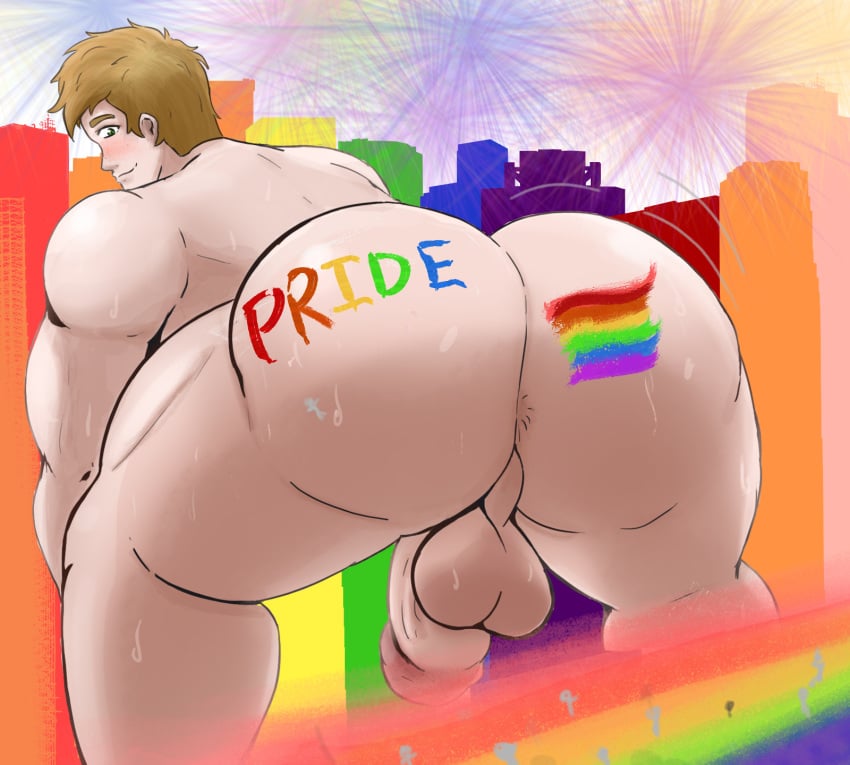 anus_peek ass_focus barakando city gay giant giant_ass macro macrophilia pride_colors pride_month