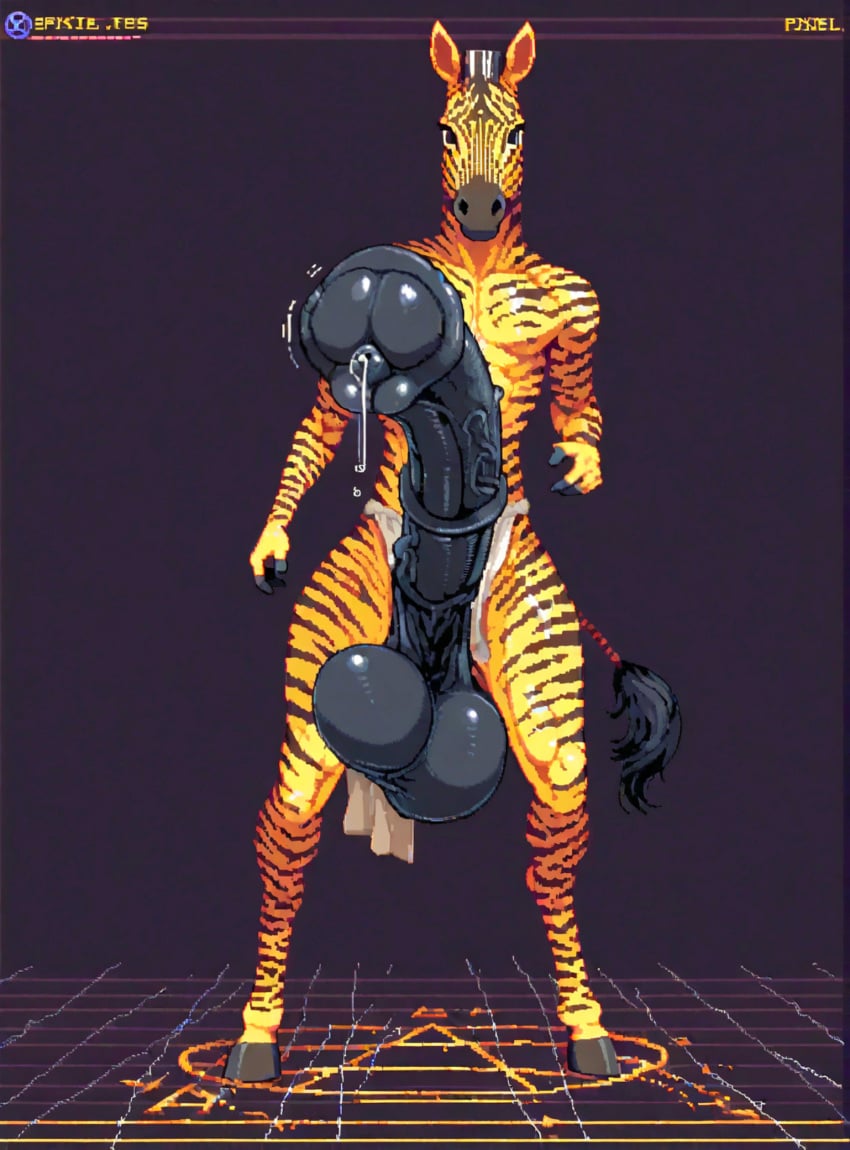 1boy 2d ai_generated athletic_male balls_full_of_semen balls_full_of_sperm black_balls black_penis colored endless_pleasure equine equine_genitalia equine_penis flaccid_penis flared_penis full_body golden_body golden_skin hard_cock hard_penis heavy_balls heavy_penis hooves horny horse_penis horsecock hot_precum huge_balls huge_cock huge_penis huge_testicles hyper hyper_balls hyper_penis m.g.t.o.w. male male_only motion_lines muscular nonstop_pleasure original_character overwhelming_pleasure penis_growth pixel_art portrait precum precum_drip sagging_balls scented slender_body slim slim_male slim_waist solo solo_male spontaneous_erection standing straight striped striped_body stripes swinging_balls swinging_penis tail text thick_penis throbbing_balls throbbing_penis uncensored veiny_penis zebra