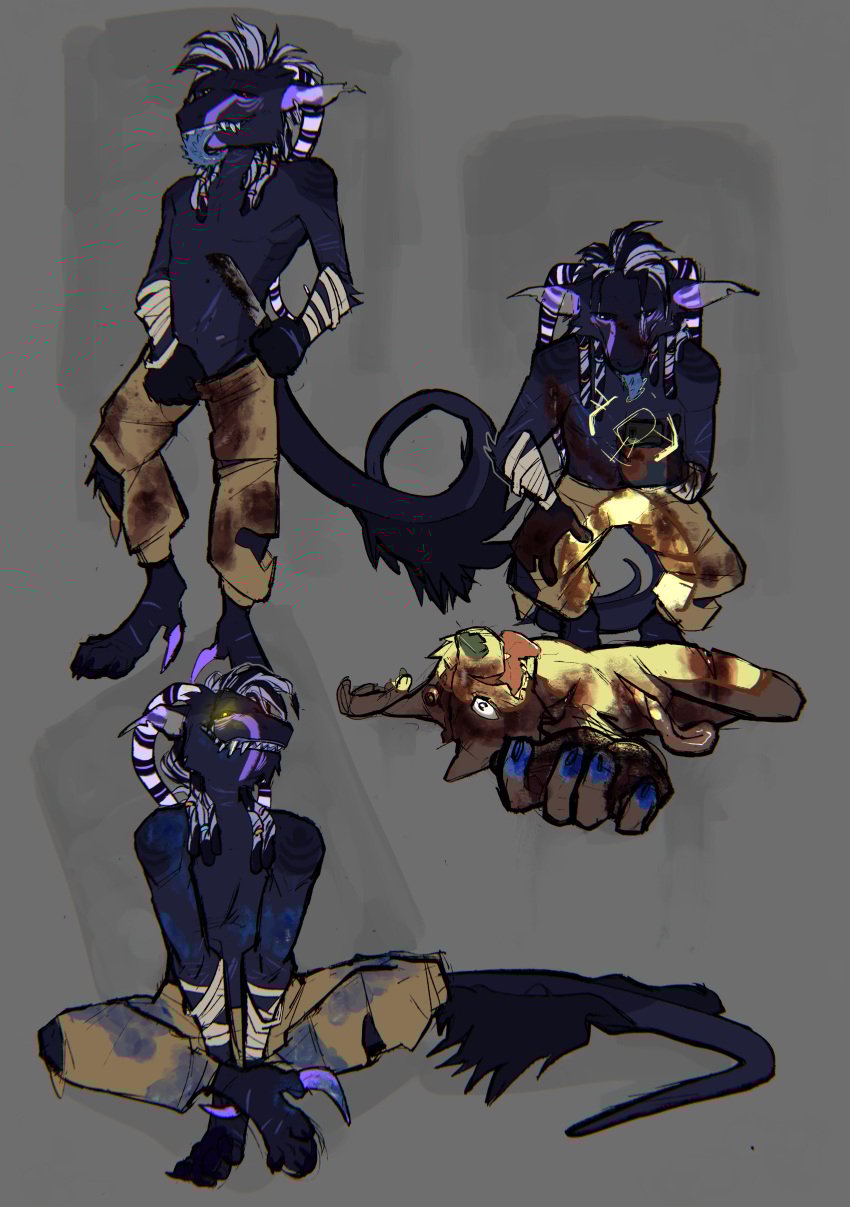absurd_res anthro blood bodily_fluids clothed clothing corpse death digital_media_(artwork) female gore gore_focus guts gutted hi_res killing looking_at_viewer openfracturesday organs psychoraptor simple_background snuff solo solo_focus teeth tongue tongue_out