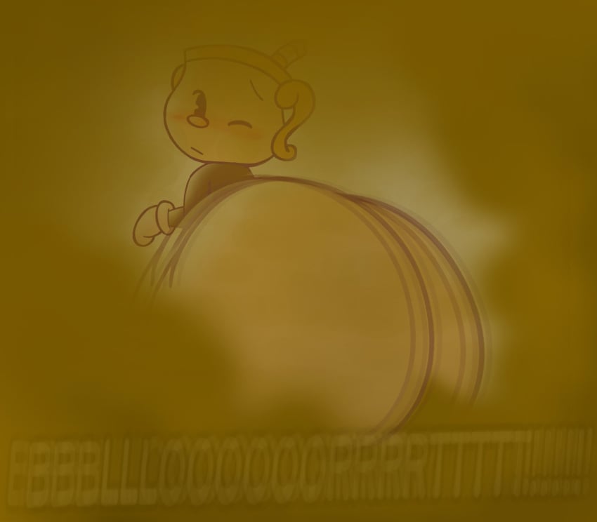 1girls ass ass_focus big_ass cuphead_(game) fart farting fat_ass female ms._chalice thebuttden