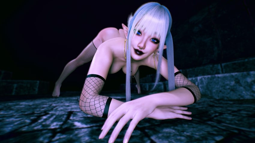 1girls 3d 4k armwear big_breasts bimbo black_eyeshadow black_lipstick black_makeup blacked blue_eyes blurry blurry_background breasts crashbanditkut earrings eyeshadow female female_focus fishnets hair hi_res high_resolution highres jack-o_pose legwear light-skinned_female light_skin lips lipstick long_hair looking_at_viewer makeup nipple_piercing nose_piercing nose_ring original original_character piercing qos qos_tattoo queen_of_spades queen_of_spades_symbol queen_of_spades_tattoo ring_piercing smile smiling_at_viewer solo spade_tattoo viewed_from_below virt-a-mate virtamate white_hair