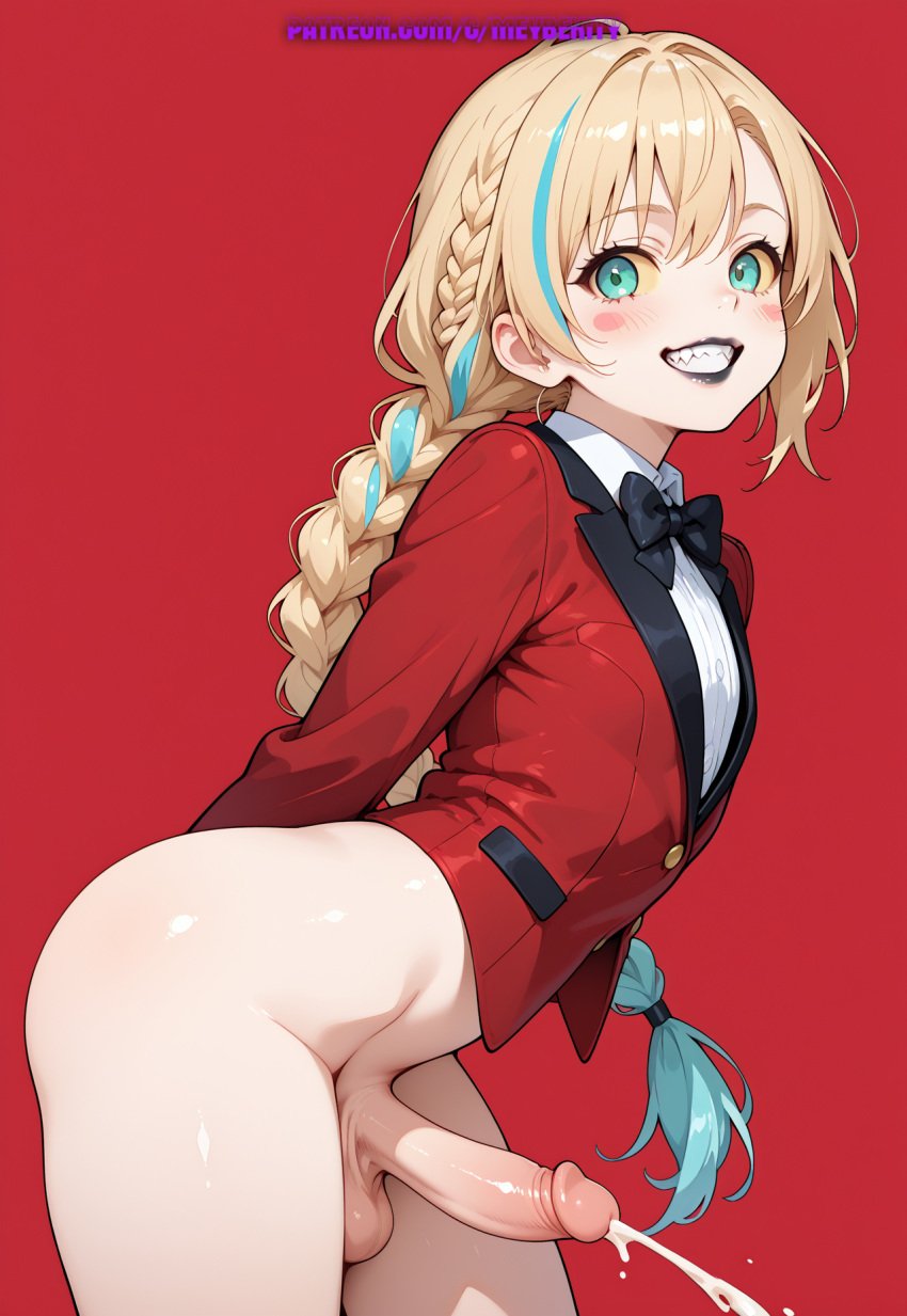 1boy ai_generated ass balls cum femboy meybekity otoko_no_ko penis trap yaoi