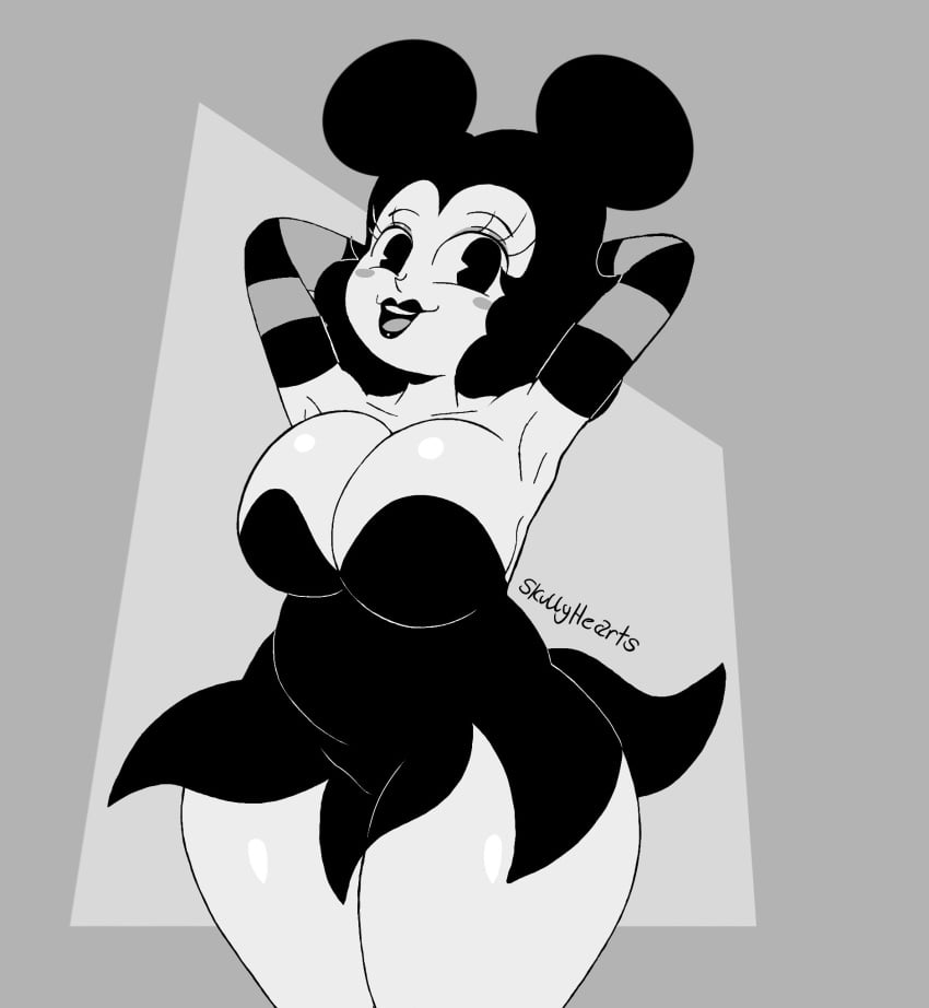 1girls 2025 2d 2d_(artwork) areolae armpits big_breasts black_eye black_eyes black_eyes_female black_hair black_lipstick blush boobs breasts clothes eyes female girl hair huge_boobs huge_breasts jpeg jpg lipstick monochrome pale-skinned_female pale_skin pereira_cartoons sally_mcboing short_hair skullyhearts solo solo_female tagme white_body