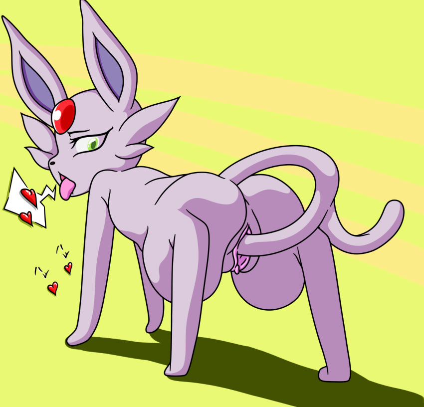 1girls atlas_(artist) autopenetration clitoris eeveelution espeon female flygon_(artist) furry heart masturbation nintendo pokemon pokemon_(species) pussy solo tail_sex video_games