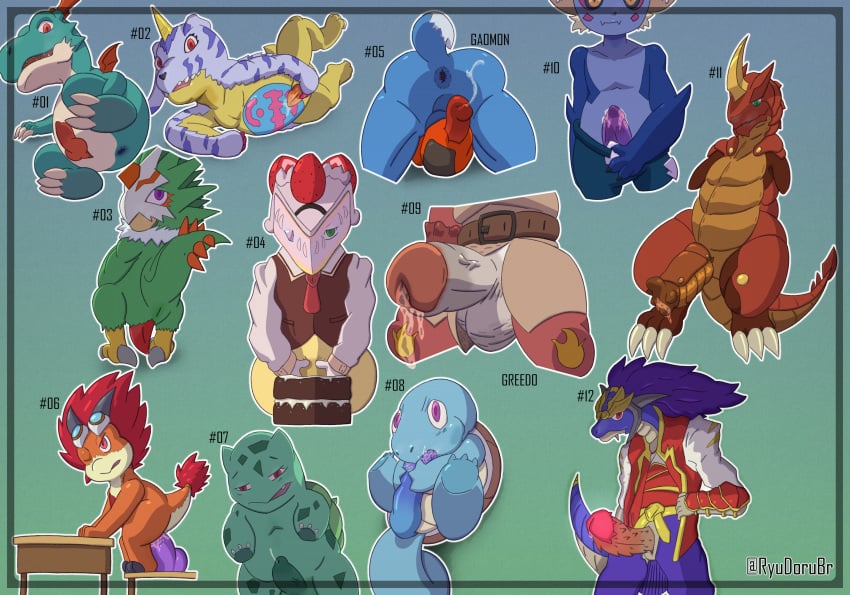 3_fingers 3_toes 4_fingers 5_fingers absurd_res amphibian anal anal_sex animal_genitalia animal_penis anthro anus armor ass autofellatio avian bakugan balls bandai_namco battle_spirits belt bird bodily_fluids bulbasaur bushiroad cake canid canine canis claws cloacal_penis clothed clothing cum cum_on_food cygames demon demonium dessert digimon digimon_(species) digital_drawing_(artwork) digital_media_(artwork) dildo dildo_in_ass dildo_insertion dildo_sitting domestic_dog dracomon drago_(bakugan) dragon dragonoid_(bakugan) erection eyewear feet feral finger_claws fingers food food_creature frog fruit future_card_buddyfight gabumon gaomon generation_1_pokemon genital_fluids genitals goggles greedo_(legendz) group hair hand_on_penis hi_res horn humanoid_genitalia humanoid_penis knot knotted_penis legendz looking_at_viewer looking_pleasured male mammal mask masturbation multiple_images mythological_creature mythological_scalie mythology neck_tuft nintendo object_in_ass open_mouth oral oral_masturbation partially_clothed penetration penile penile_masturbation penis plant pokemon pokemon_(species) precum presenting pteromon reptile ryudorubr saliva samurai_dragon scalie sex sex_toy sex_toy_in_ass sex_toy_insertion shadowverse shell shortmon slit_penis solo_focus squirtle strawberry sun_dragon_bal tail tail_tuft toe_claws toes tuft turtle vein veiny_penis wings