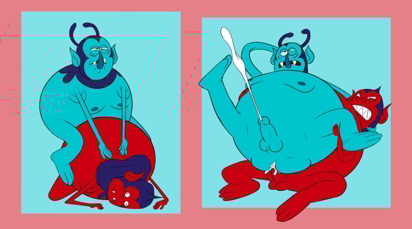 absurd_res alien anal anal_orgasm anal_sex antennae_(anatomy) ass ass_up balls big_nose blue_body blue_skin bob-jiggles bodily_fluids cartoon_network clenched_teeth collage_(artwork) cum cum_in_ass cum_inside cum_while_penetrated cumshot duo ejaculation erection fangs from_behind_position genital_fluids genitals hand_behind_head hand_behind_neck hand_behind_own_head hand_on_belly hand_on_leg hand_on_thigh hands-free hands_on_back hi_res humanoid humanoid_genitalia humanoid_on_humanoid humanoid_penetrated humanoid_penetrating humanoid_penetrating_humanoid humanoid_penis humanoid_pointy_ears leapfrog_position looking_pleasured lying male male/male male_on_bottom male_on_top male_penetrated male_penetrating male_penetrating_male mask moobs narrowed_eyes nipples not_furry on_bottom on_front on_top open_mouth orgasm overweight overweight_humanoid overweight_male penetration penis pointy_ears red_body red_skin reverse_cowgirl_position sex sharp_teeth space_minions_(uncle_grandpa) spread_legs spreading teeth uncle_grandpa vacant_expression vacant_eyes vacant_stare
