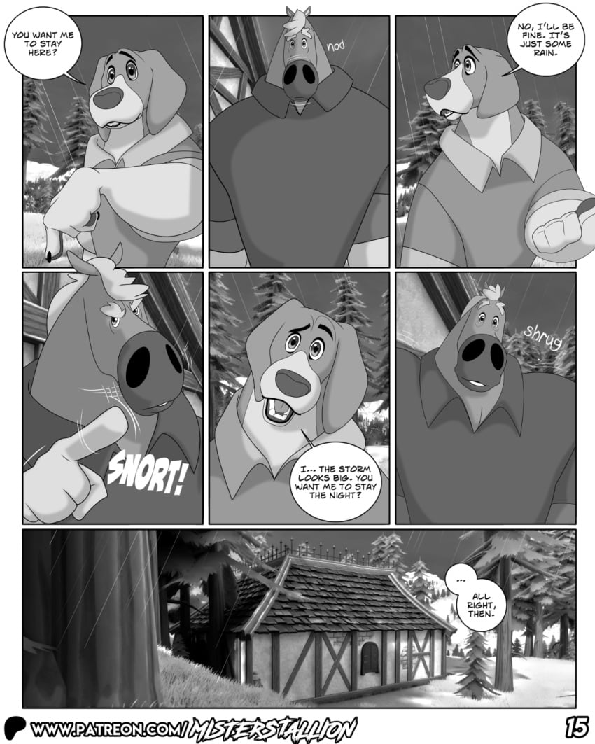 beagle canid canine canis comic domestic_dog equid equine hi_res horse hunting_dog love male male/male mammal misterstallion romantic scent_hound