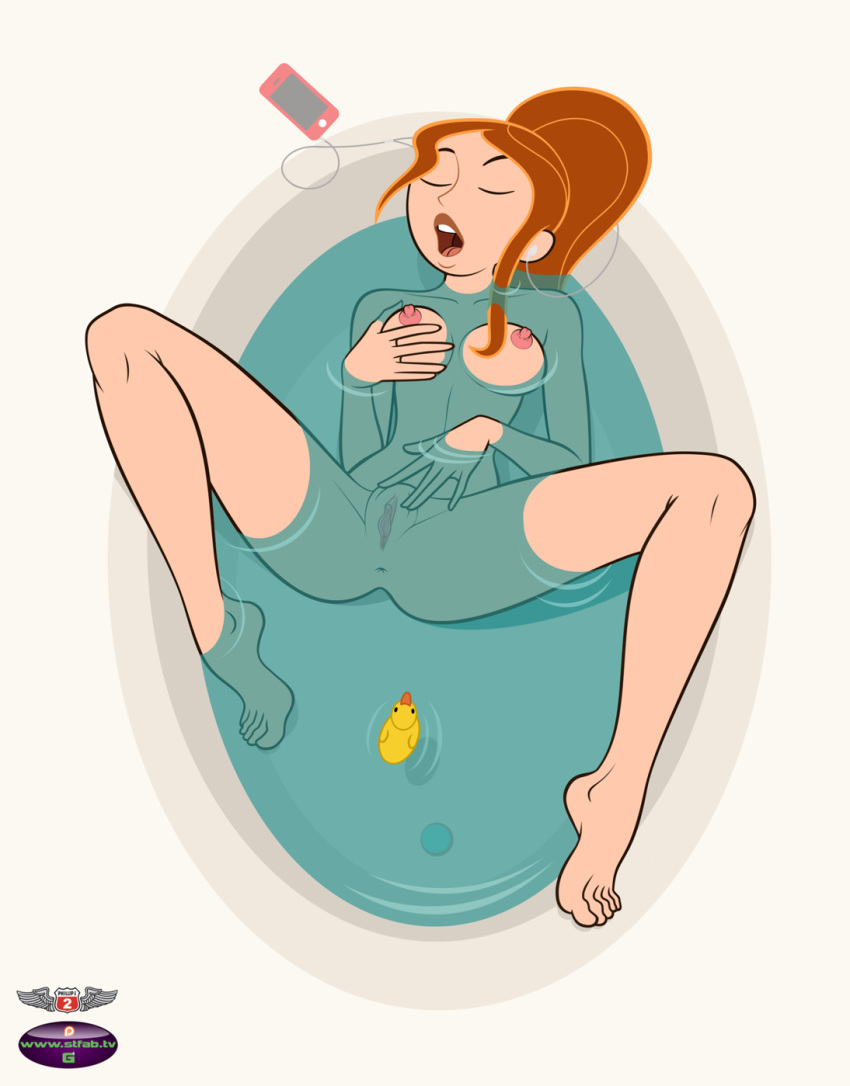 1girls alternate_breast_size anus areola artist_name ass bath bathtub big_breasts breast_fondling breasts closed_eyes disney earbuds earphones electronics erect_nipples feet female female_only gagala hairless_pussy headphones hips human_only kim_possible kimberly_ann_possible large_breasts legs lips long_hair long_legs lying masturbation nipples nude open_mouth orange_hair partly_submerged phillipthe2 phone ponytail pussy redhead ripples rubber_duck rubber_ducky solo spread_legs thighs thin_waist tied_hair toes tongue vagina waist water white_background