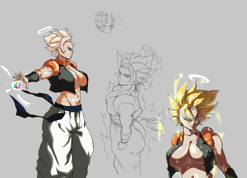 big_breasts boobs breasts clothed dragon_ball dragon_ball_super dragon_ball_z fem_gogeta female_gogeta fusion fusion_character genderswap genderswap_(mtf) gogeta halo rule_63 saiyan saiyan_female super_saiyan tits titties transformation