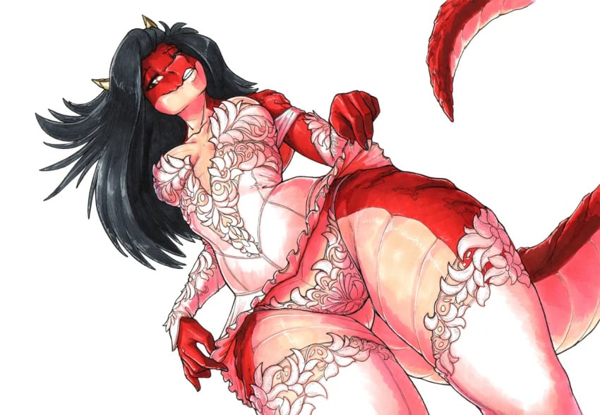 1girls adena_(ewgengster) anthro black_hair dragon ewgengster_(artist) female female_only solo solo_female tail