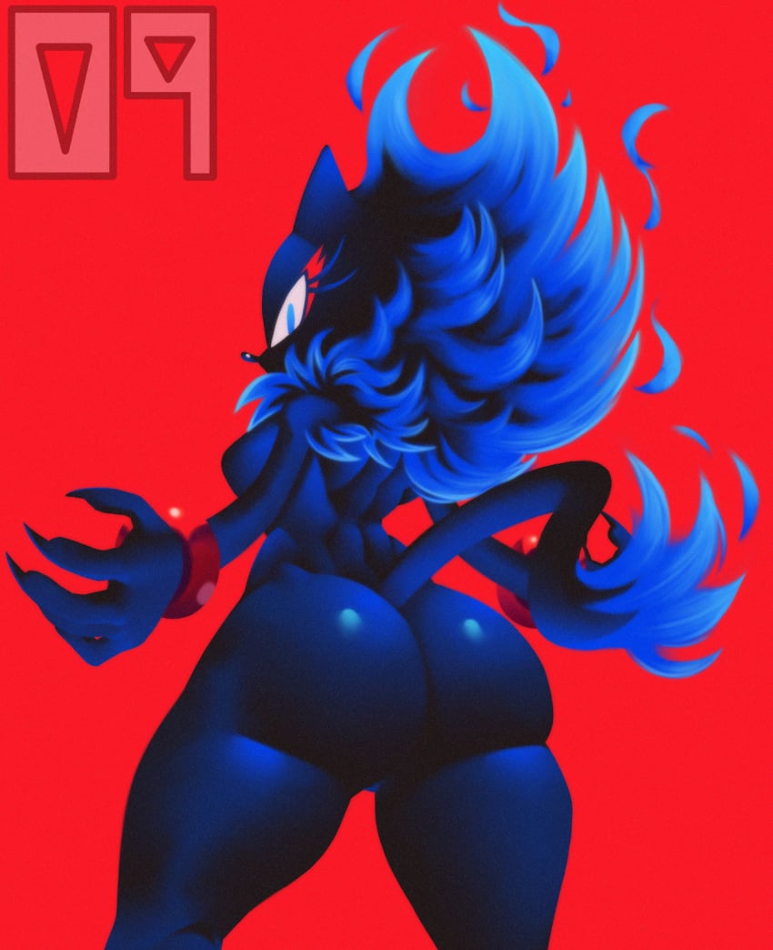 1girls ass back back_muscles back_view big_ass black_body blaze_the_cat blue_eyes blue_fire bubble_ass bubble_butt dat_ass fat_ass female fire flame flame_hair nude plapbait proto_blaze snesti solo solo_female solo_focus sonic_(series) sonic_the_hedgehog_(series) tagme wobble_meat