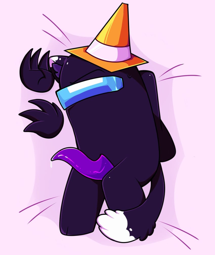 among_us among_us_black cat_ears cat_tail genital_slit tentacle_penis vs_impostor