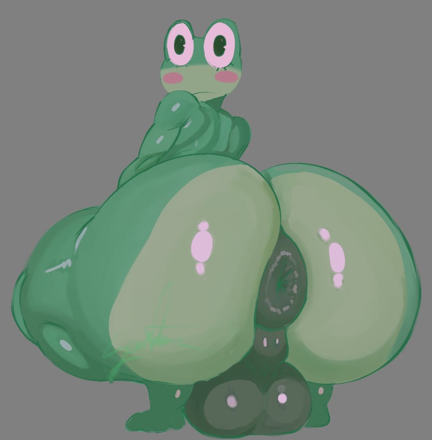 1boy anus big_ass big_ass_(male) big_butt freeposers green_body green_skin huge_ass huge_butt male male_only presenting presenting_anus ribbit_(the_amazing_digital_circus) rule_63 solo solo_male squatting tadc the_amazing_digital_circus wide_hips