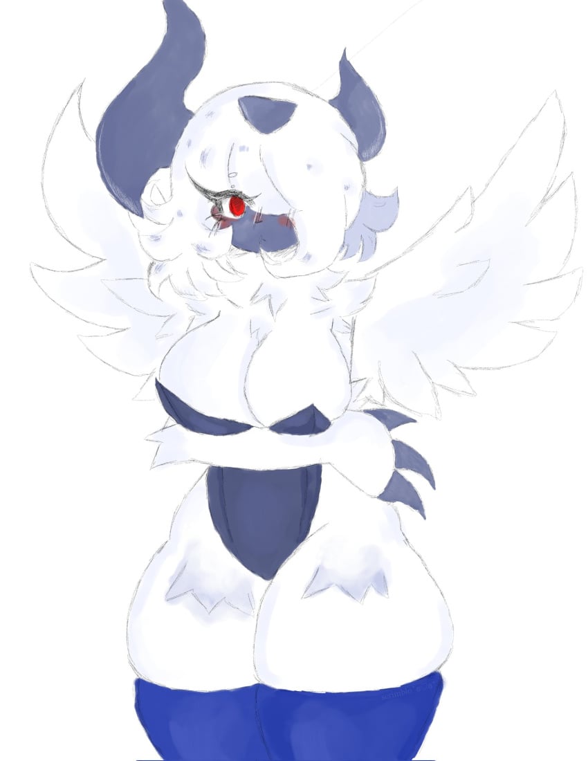 absol awwwthescrimblo big_breasts blush breasts pokemon pokemon_(species)