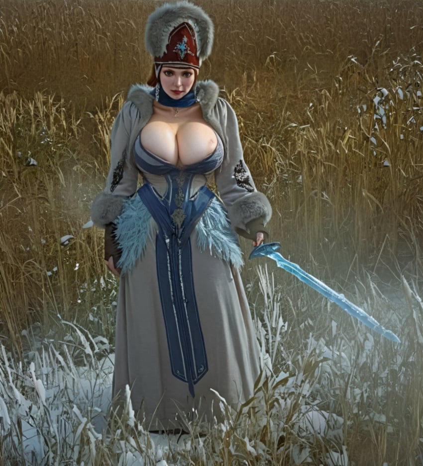 ai_generated big_breasts edit female_human female_only fur_coat fur_hat ice_witch(kislev) kislev slavic total_war:_warhammer warhammer_(franchise) warhammer_fantasy