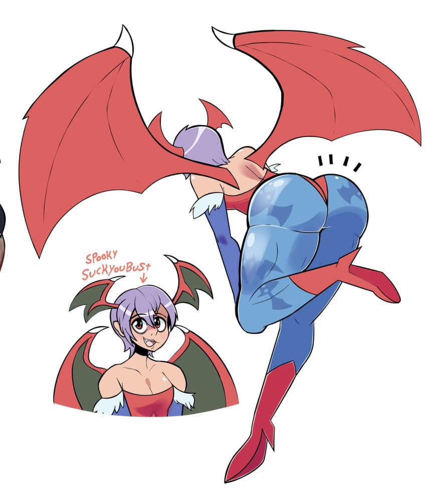 ass big_ass capcom darkstalkers flat_chest funy0nion lilith_aensland presenting_ass presenting_hindquarters solo solo_female solo_focus succubus