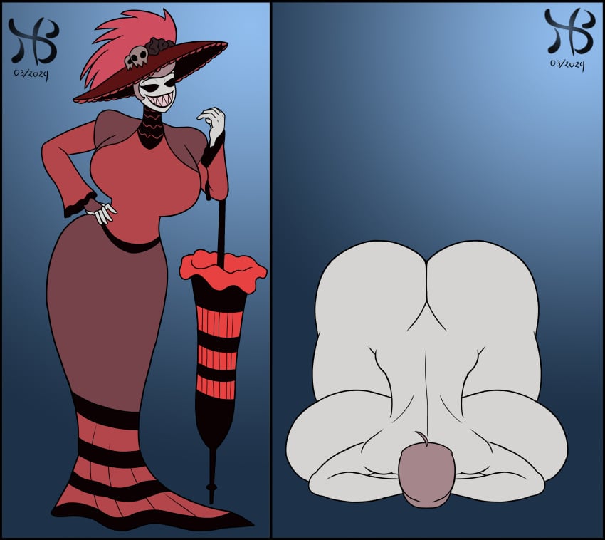 1girls ass breasts clothed clothed/nude clothed_female completely_nude completely_nude_female dogeza female female_only full_body hazbin_hotel hiastobasement_(artist) naked naked_dogeza naked_female nude nude_female rosie_(hazbin_hotel) solo solo_female tagme