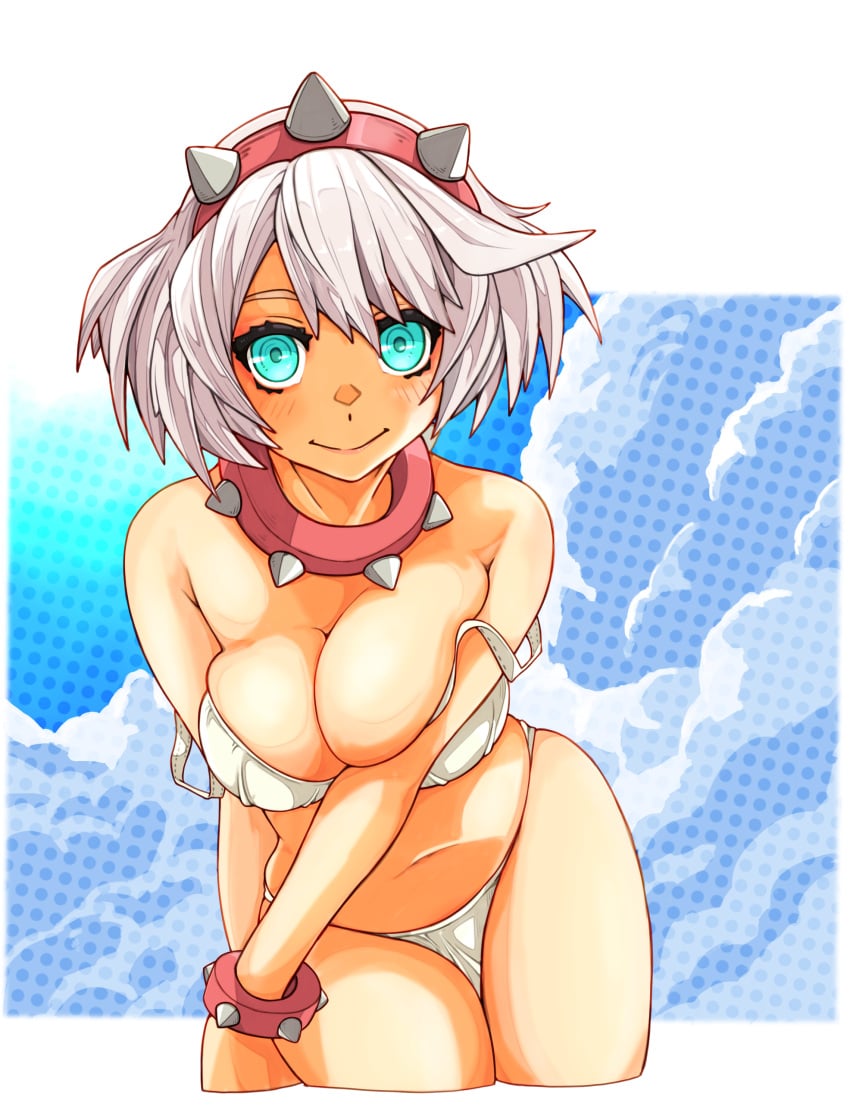 1girls big_breasts blue_eyes elphelt_valentine female female female_only guilty_gear guilty_gear_strive light-skinned_female looking_at_viewer smile solo sugag tagme white_hair