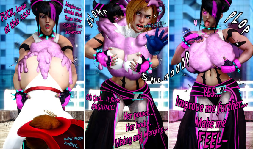 3d attribute_theft bad_end body_theft breast_expansion forced_fusion juri_han muscle_growth supergirl zubanji