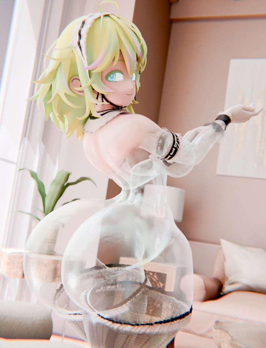 1girls 3d 3d_(artwork) ahoge artist_logo ass ass_bigger_than_head big_ass big_breasts big_butt blender blender_(artwork) blender_(software) blender_cycles blender_cycles_(artwork) blue_eyes boku_no_hero_academia bottom_heavy bottom_heavy_female breasts bubble_butt butt curvaceous curvaceous_ass curvaceous_body curvaceous_female curvaceous_figure curvaceous_hips curvaceous_thighs curvy curvy_body curvy_female curvy_figure curvy_hips dat_ass dumptruck_ass gloves hagakure_tooru hagakure_tooru_(invisible) hagakure_tooru_(visible) hi_res high_resolution highres huge_ass large_ass looking_at_viewer looking_back maid_headdress maid_outfit my_hero_academia nude nude_female shounen_jump sideboob smile smiling smiling_at_viewer snippwapp solo solo_female solo_focus stockings tooru_hagakure tooru_hagakure_(invisible) tooru_hagakure_(visible) yellow_hair
