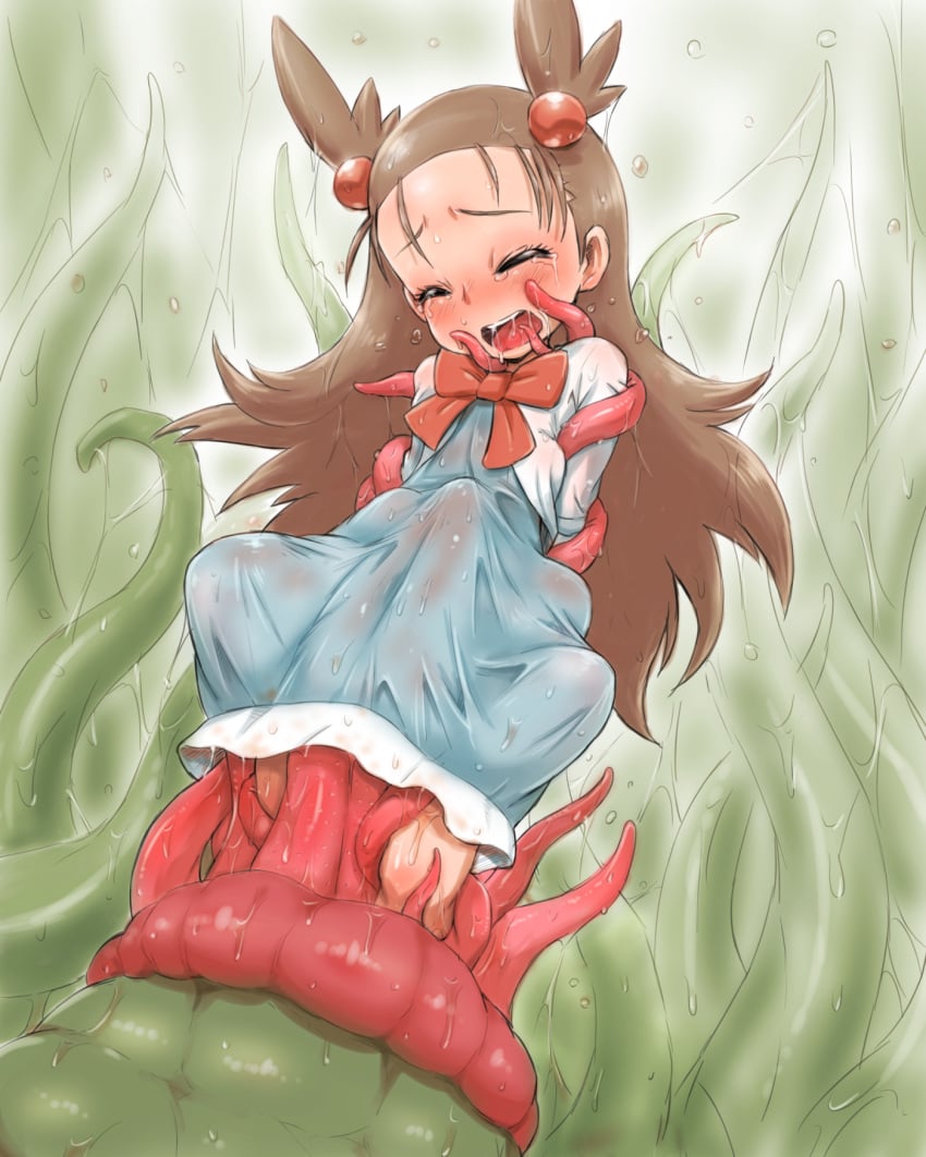 1girls female human hun jasmine_(pokemon) pokemon tentacle tentacle_rape vore