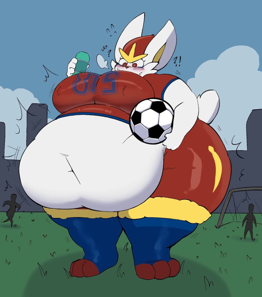 1girls anthro anthro_only bbw belly big_belly big_breasts breasts cinderace cleavage fat fat_belly fat_female female female_only furry furry_only huge_breasts inazuma_kat navel nipple_bulge no_humans obese obese_anthro obese_female overweight overweight_anthro overweight_female pokemon pokemon_(species) ssbbw thick_thighs vertical_navel weight_gain wide_hips