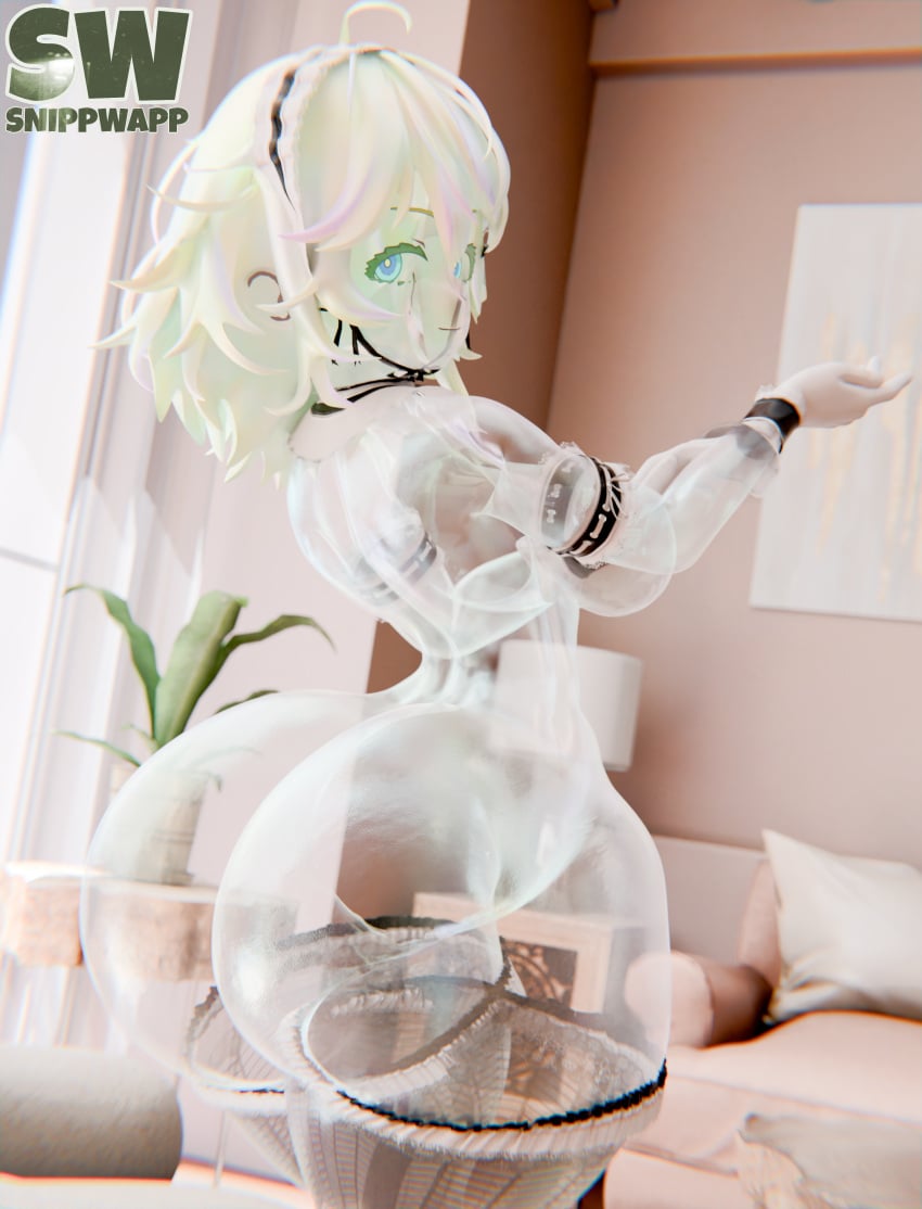 1girls 3d 3d_(artwork) ahoge artist_logo ass ass_bigger_than_head big_ass big_breasts big_butt blender blender_(artwork) blender_(software) blender_cycles blender_cycles_(artwork) blue_eyes boku_no_hero_academia bottom_heavy bottom_heavy_female breasts bubble_butt butt curvaceous curvaceous_ass curvaceous_body curvaceous_female curvaceous_figure curvaceous_hips curvaceous_thighs curvy curvy_body curvy_female curvy_figure curvy_hips dat_ass dumptruck_ass gloves hagakure_tooru hagakure_tooru_(invisible) hi_res high_resolution highres huge_ass large_ass looking_at_viewer looking_back maid_headdress maid_outfit my_hero_academia nude nude_female shounen_jump sideboob smile smiling smiling_at_viewer snippwapp solo solo_female solo_focus stockings tooru_hagakure tooru_hagakure_(invisible) yellow_hair